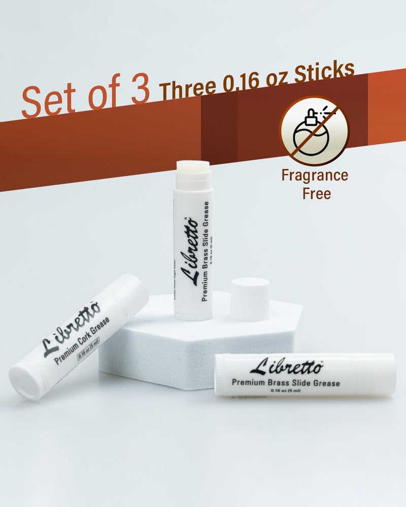 Libretto Tuning Slide Grease, Set of 3, Odorless, Smooth, Pure, Materials from Japan, Special-Blended Formula, for Trumpet, French Horn, Tuba, Trombone, 0.16 oz (5 ml) - Image 3
